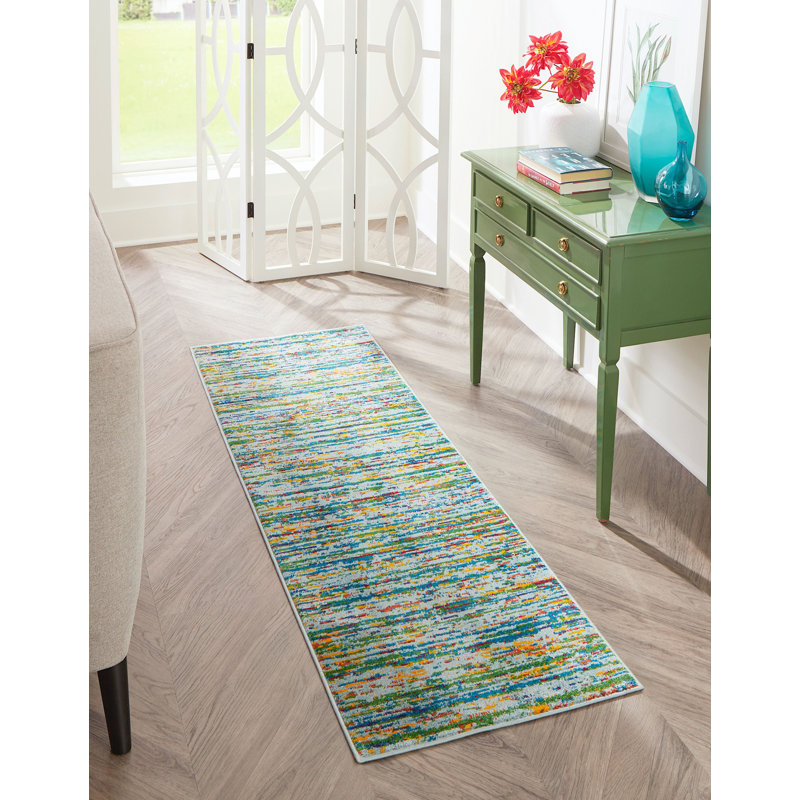 Tapis contemporain vert Malaija, Rectangle 5 pi 3 po x 8 pi