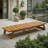 78.75" Outdoor Acacia Wood Chaise Lounge with Adjustable Backrest, Weather-Resistant Patio Lounger