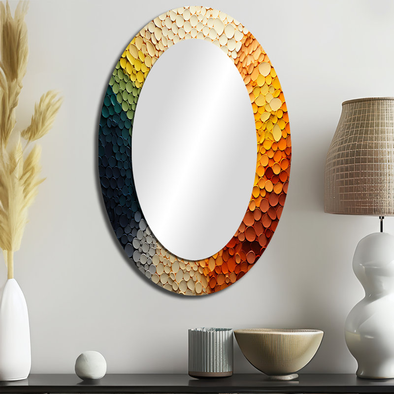 Miroir mural moderne Hardedge Art Earthy Euphony V, 36 po x 24 po