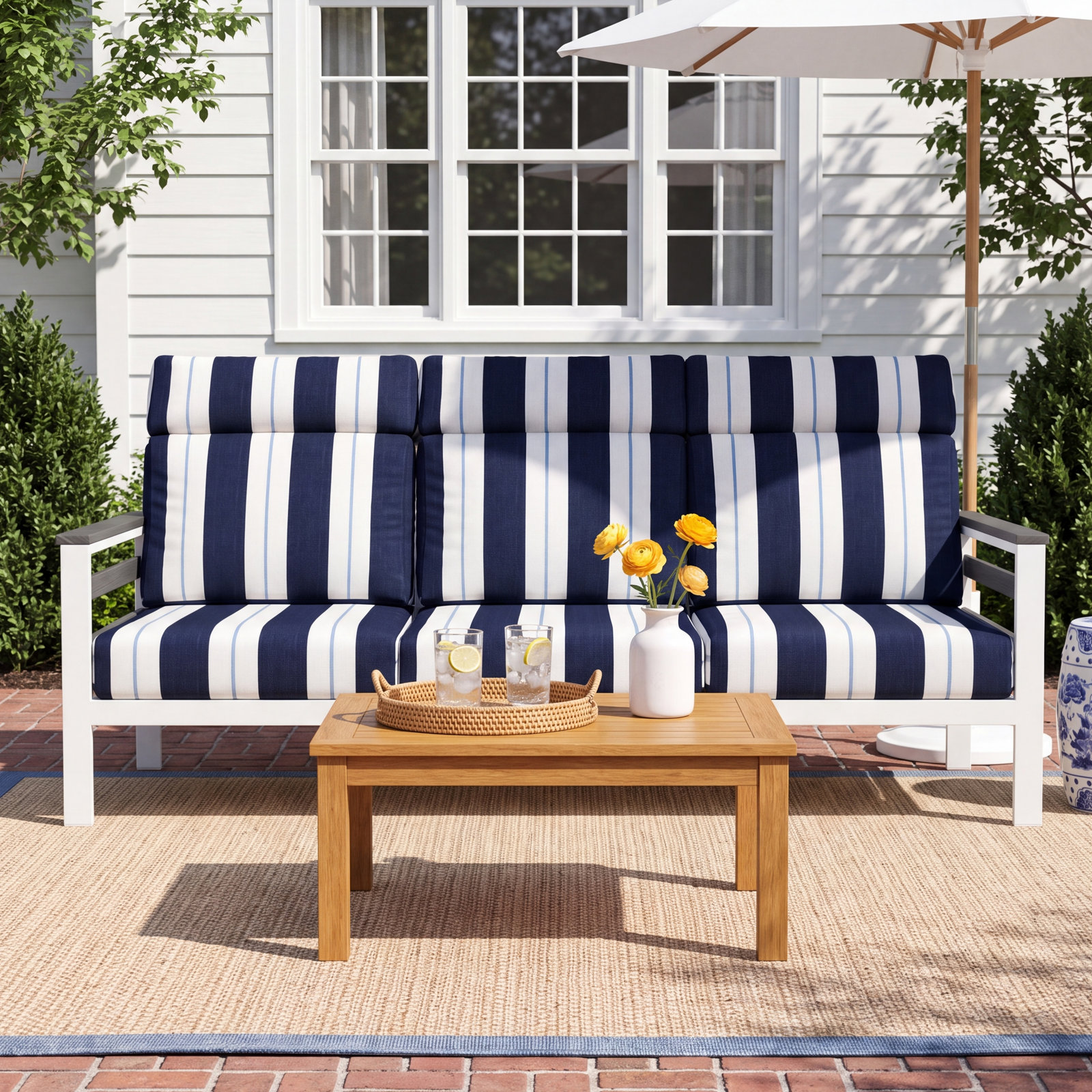 Townsend 80" Sunbrella® Patio Sofa, Coastal Gray