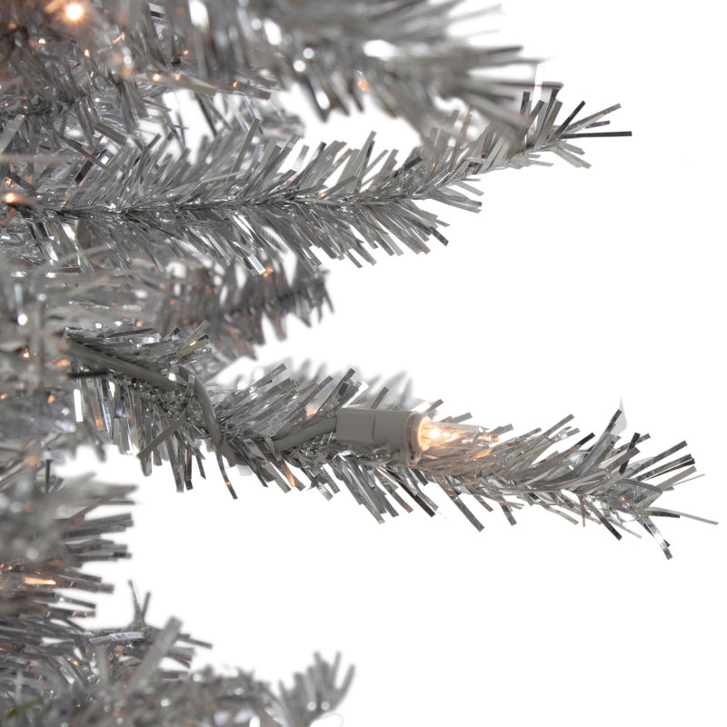 Artificial Pine Christmas Tree with Lights, 7.5'