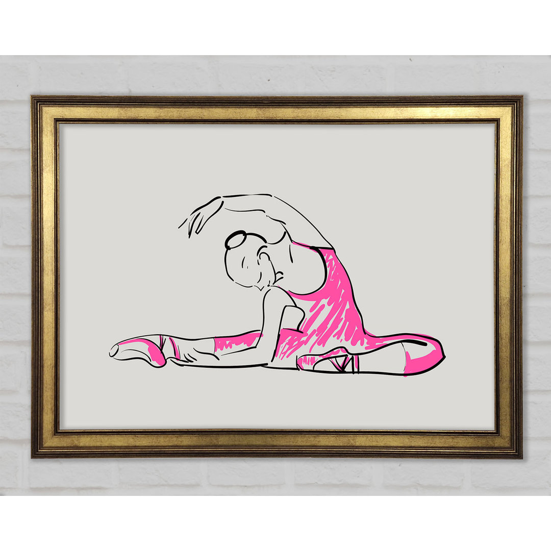 Gerahmtes Wandbild Grey Pink Ballerina 2