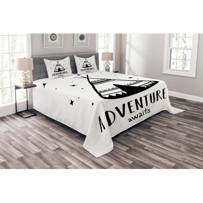 Black/White Microfiber Modern & Contemporary Bedspread Set