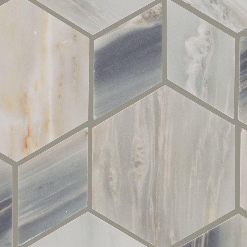 Gamma Natural Stone Hypnotic XL Wall and Floor Mosaic Tile (Set of 10), Azure