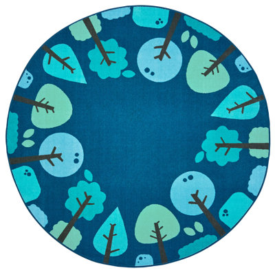 Tranquil Trees KIDSoft Tufted Blue Area Rug