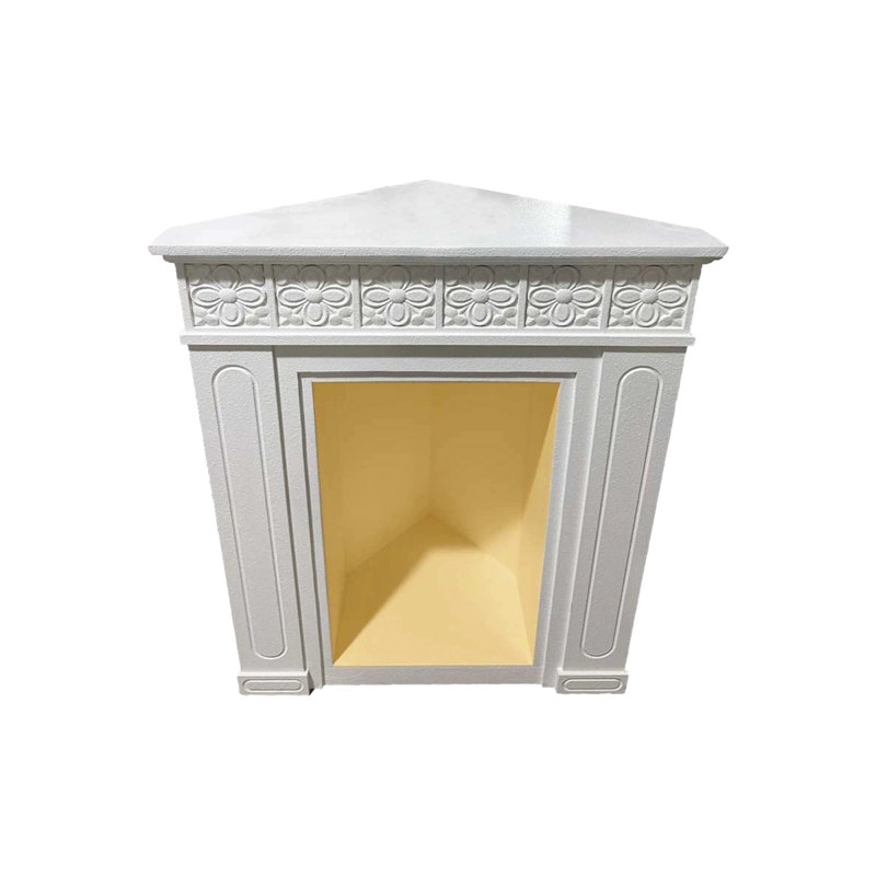 White Manufactured Wood Freestanding Fireplace