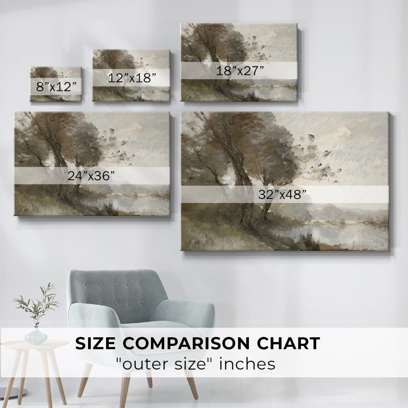 Paysage rétro - DCLxxxiv, reproduction d'art sur toile, H 19 po x l 28 po