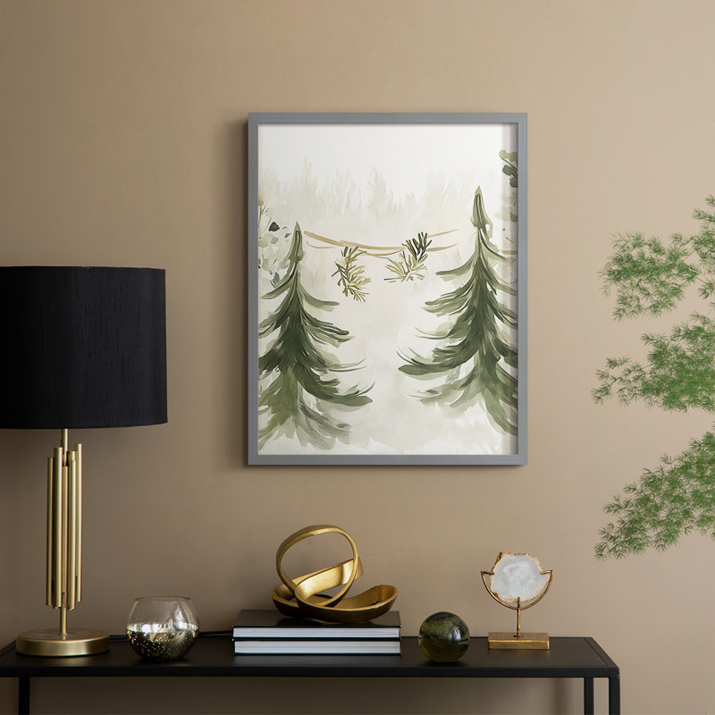 «Christmas Holiday Art», reproduction encadrée Ccclxxx - bois massif, H 15 po x l 12 po, Gris