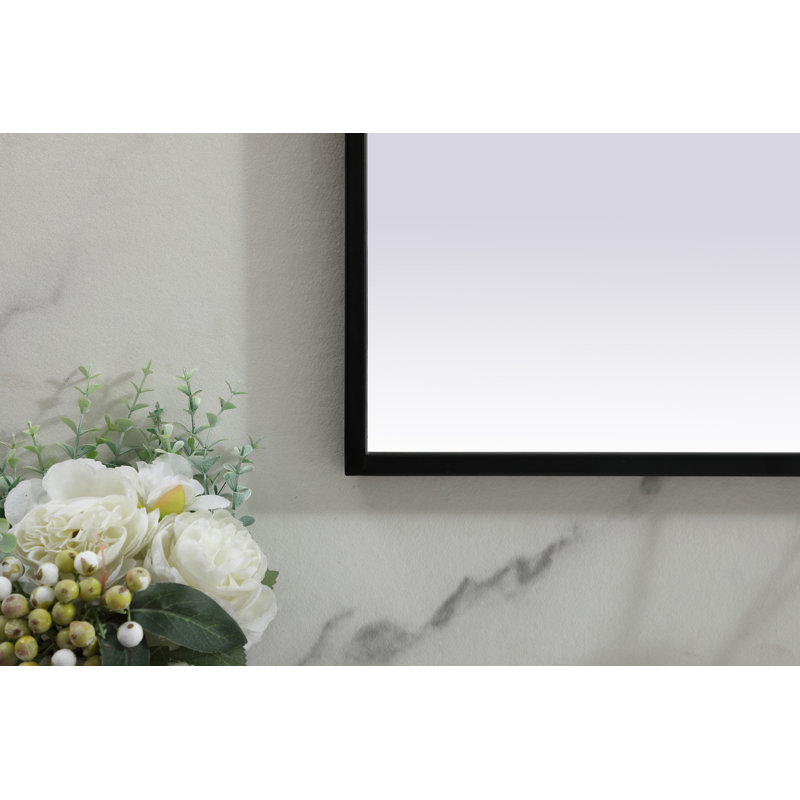 Sabine Metal Wide Arch Wall Mirror, Black, 38" x 42"
