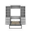Lit escamotable double avec tablettes et tiroirs