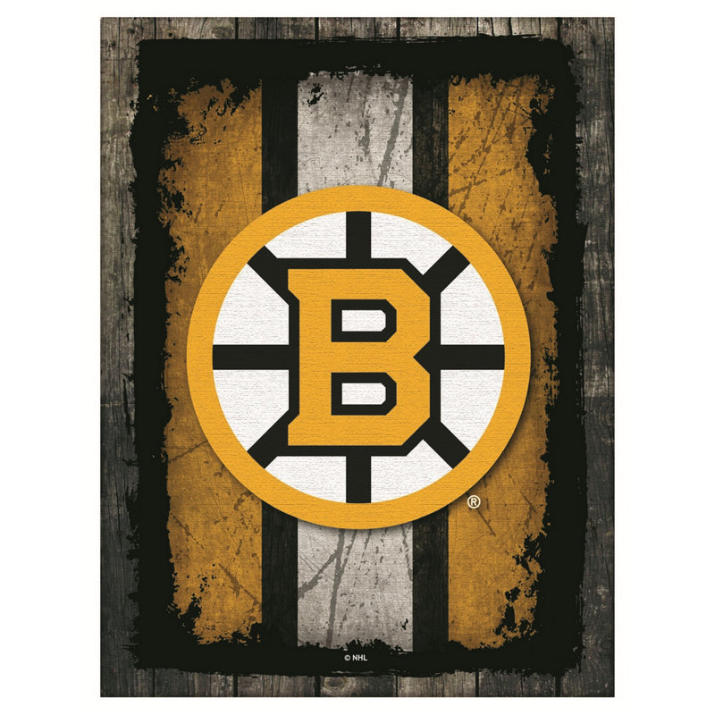 NHL Team Logo, reproduction sur toile tendue, Boston Bruins, H 20 po x l 15 po x P 1 po