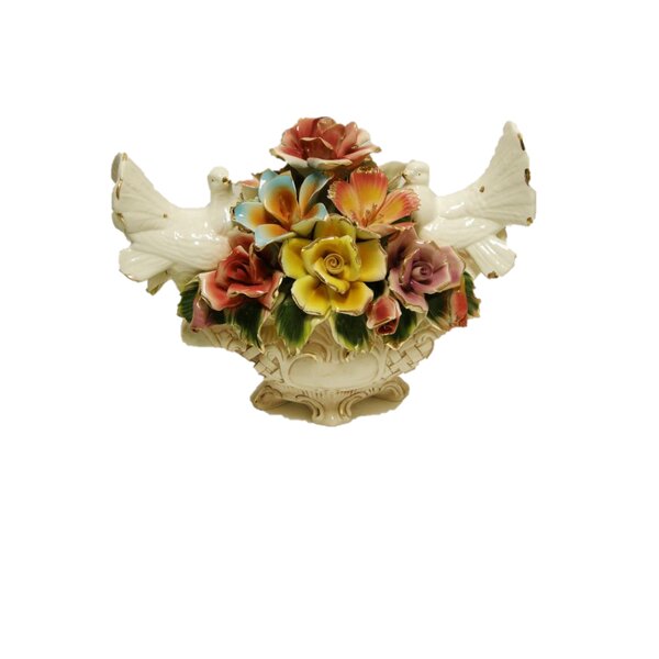 Imperial Gift Co. Decorative Double Doves Flower Basket Sculpture ...