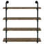 Tablette murale de 40 pouces en chêne noir et rustique - rehausse le style industriel, le rangement pratique ajoute un élément accrocheur au décor, offrant une organisation facile