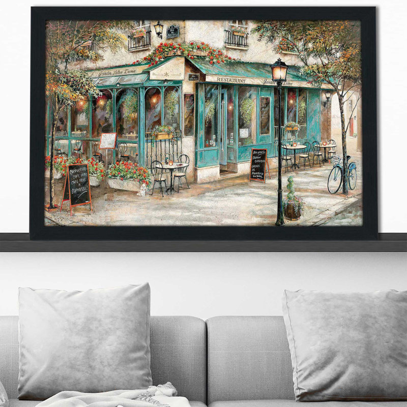 Rue Du Jardin par - Peinture, Cadre espresso, H 33,5 po x l 49,5 po x P 1 po
