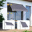 Auvent robuste et d'extérieur pour terrasse escamotable manuelle de 78 po x 47 po