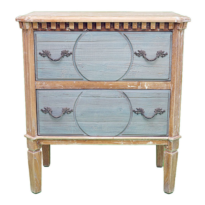 Commode 2 tiroirs Buswell, bois flotté / sel de mer