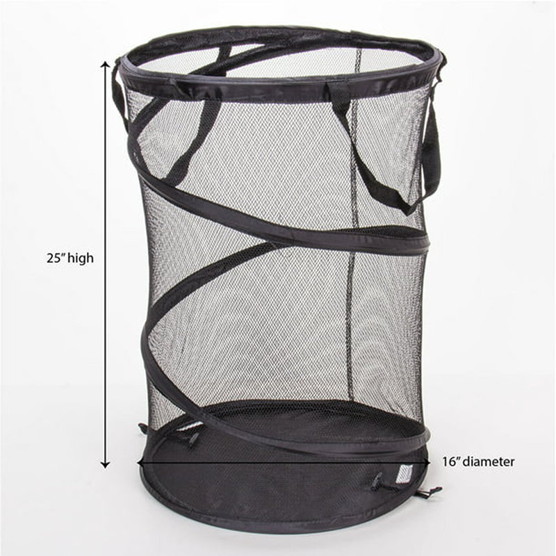 Meirion Pop-Up Mesh Laundry Hamper, Springform Steel Frame, Mesh Lining for Air Circulation, Large Capacity, Easy Set-Up, Compact Storage