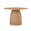 Table de salle à manger ronde en panneau de fibres à densité moyenne avec base à piédestal, plateau circulaire de 47,24 pouces, 4 sièges, brun