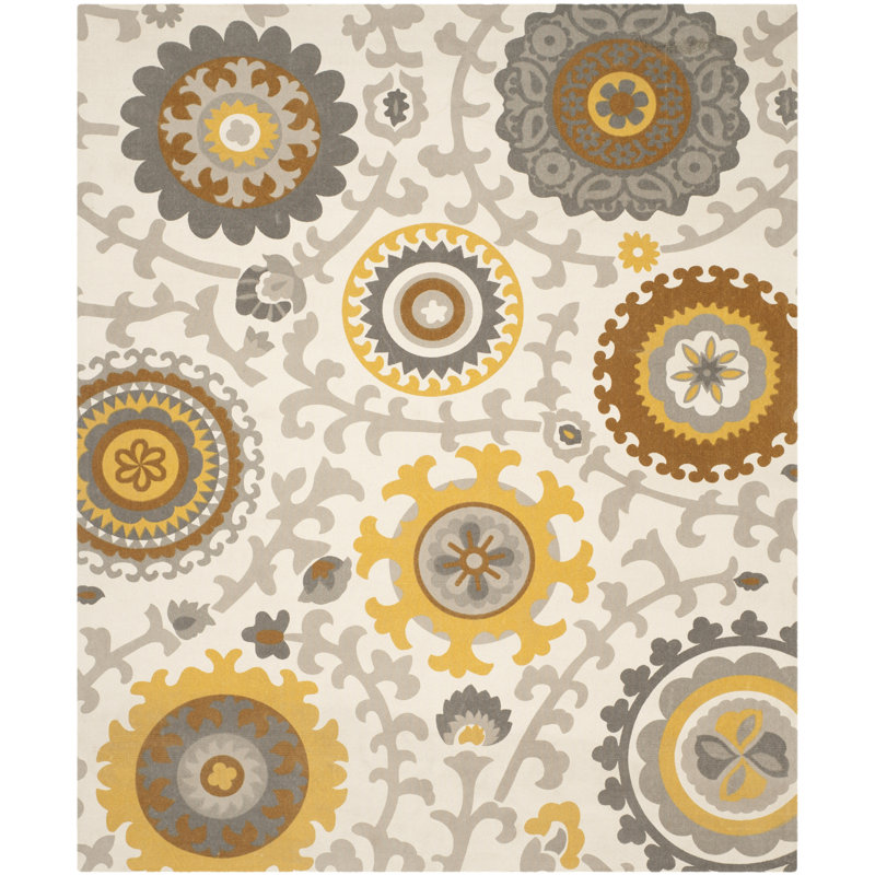 Centerburg Hand Loomed Cotton Geometric Rug, Rectangle 7'3" x 9'3"
