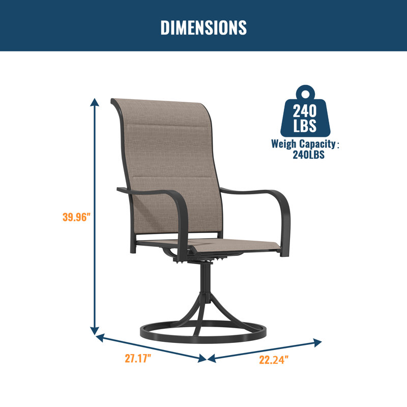 5-Piece Steel Patio Swivel Chair Dining Set(Limited Time Free Umbrella)
