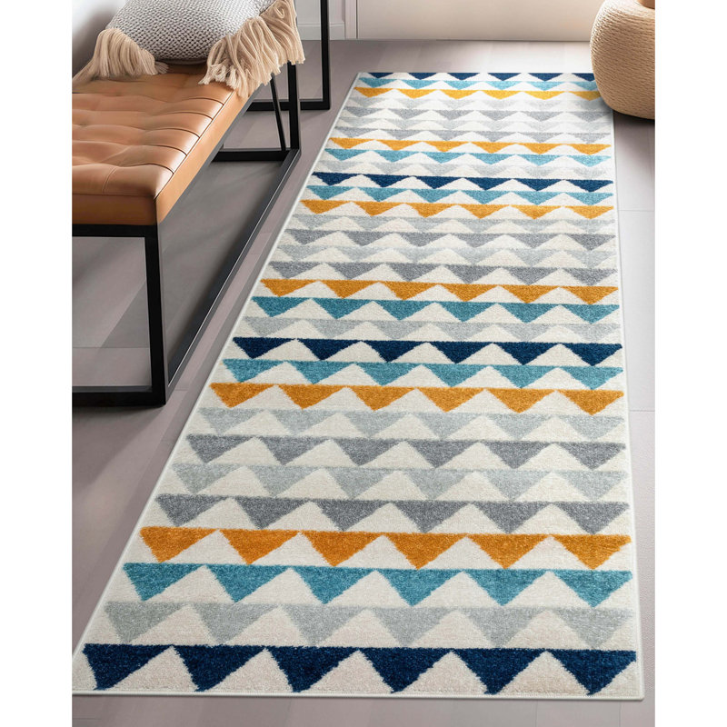 Tapis scandinave moderne ivoire Espey Nova, Tapis de couloir 2 pi 7 po x 9 pi 10 po