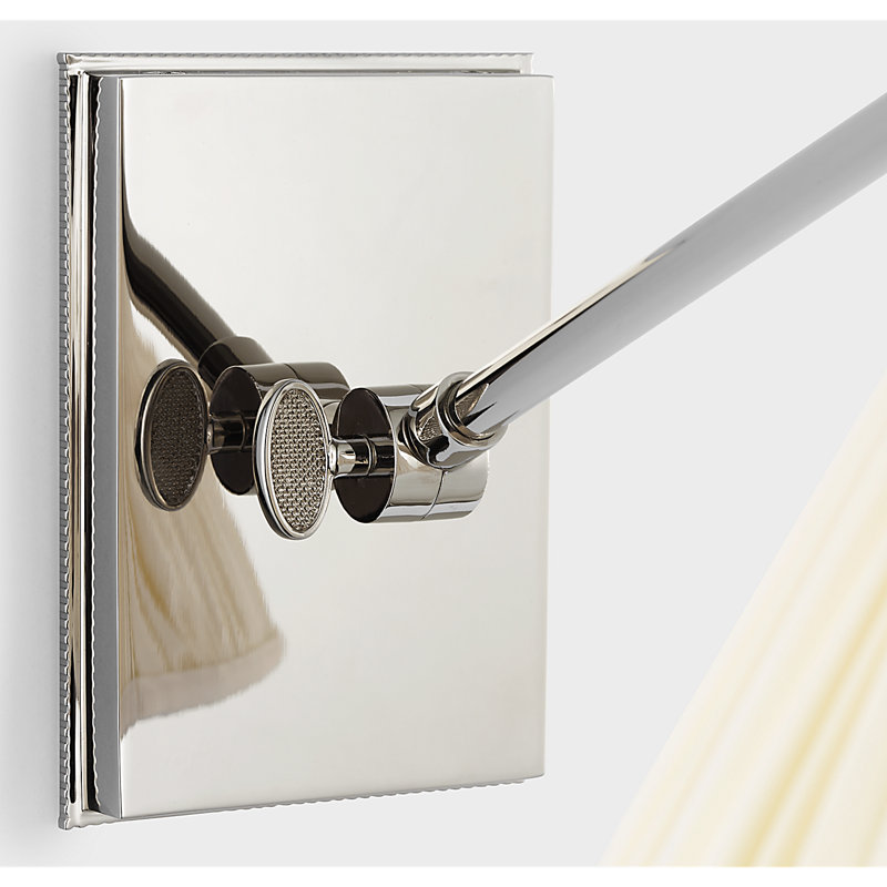 Marie Flanigan 1 - Light Armed Sconce, Polished Nickel, White