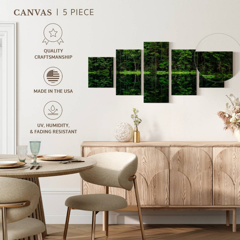 Green Forest Reflection, 36" H x 80" W