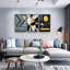 Abstrait, art mural, ensemble de 3 reproductions d'art sur toile encadrées-594168873-594213610
