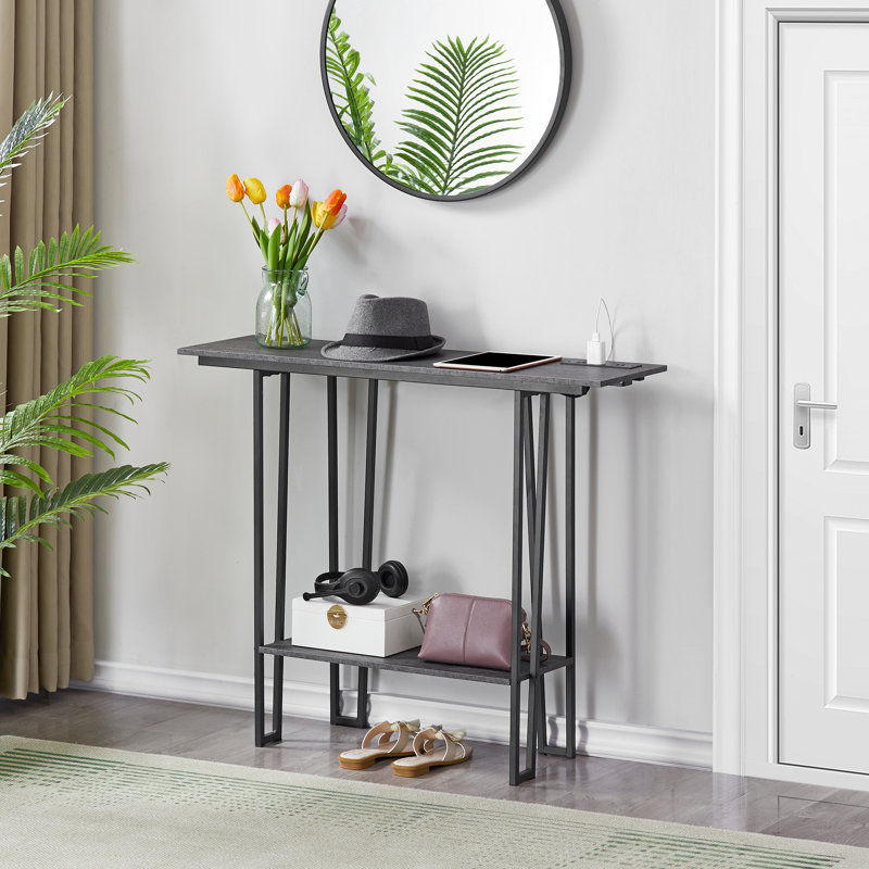 Pumphrey Unfinished TV Stand for TVs up to 43", 39.3" W, Charcoal Gray