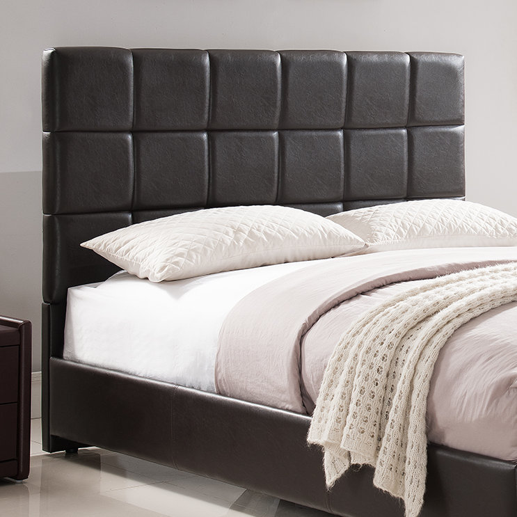 Middlebrook Upholstered Faux Leather Panel Headboard, Full/Queen, Taupe