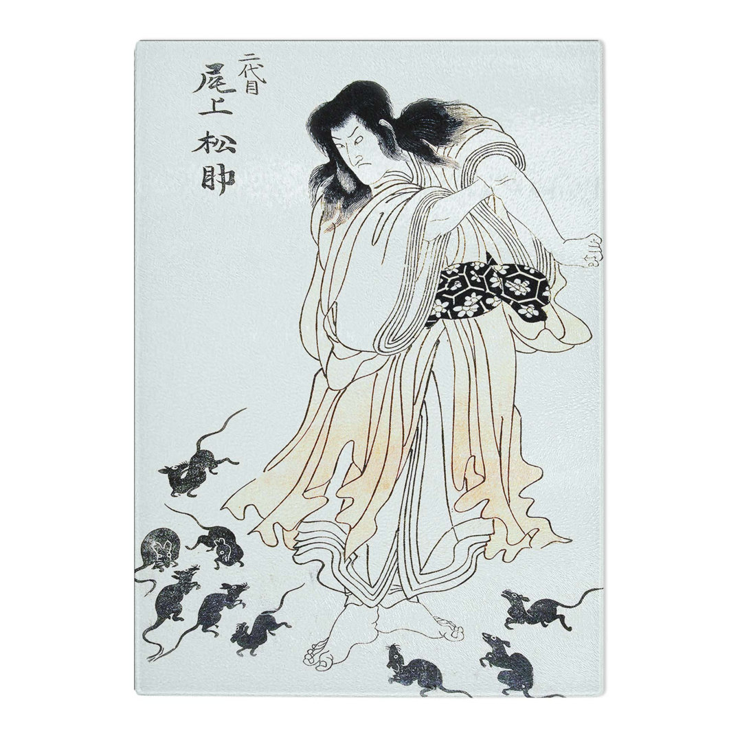 Tempered Glass Rats by Utagawa Toyokuni Chopping Board