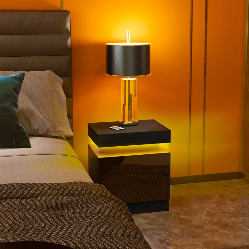 45cm W Manufactured Wood Bedside Table