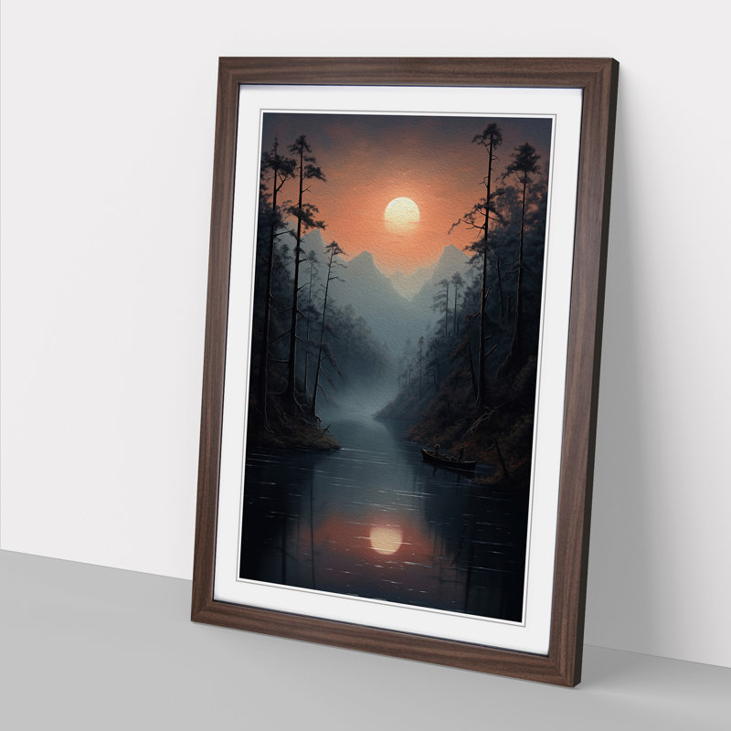 Lake Tachisme - Framed Print, 64cm H x 46cm W x 2" D, Walnut Framed