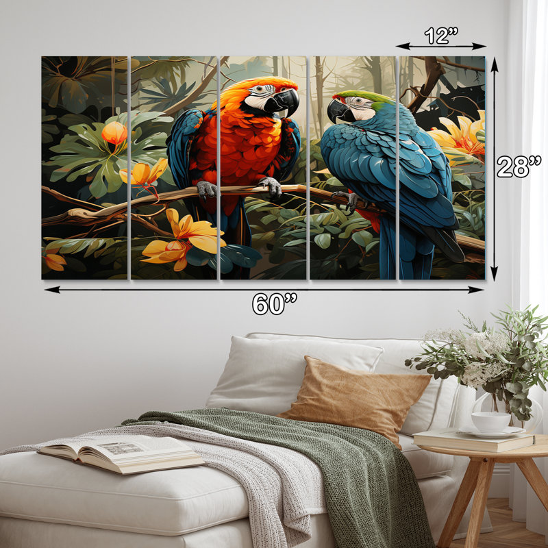 Perroquet tropical plumage I - décoration murale perroquet