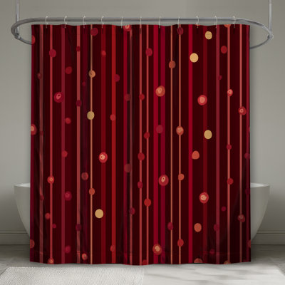 Red Stripes Shower Curtain - Abstract Bathroom Decor Modern