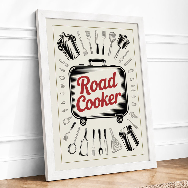 Road Cooker Retro - Framed Print, A1 - 84.1 x 59.4 cm, White