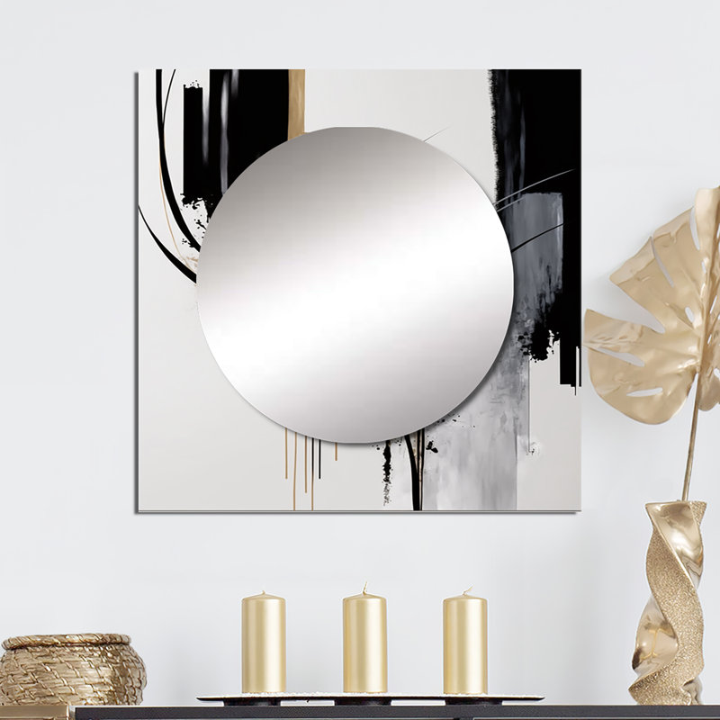 Miroir mural de salon moderne Flener, 36 po x 36 po