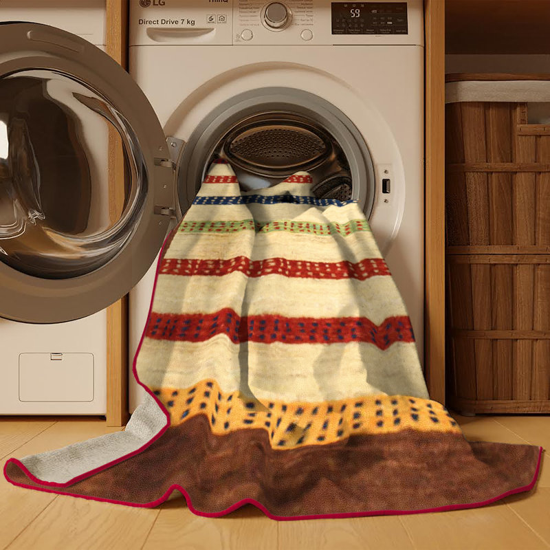 Tapis traditionnel 100% lavable à la machine, Rectangle 8 pi x 12 pi