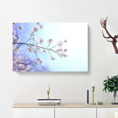 Pink Cherry Blossom Tree In Sunlight - Wrapped Canvas