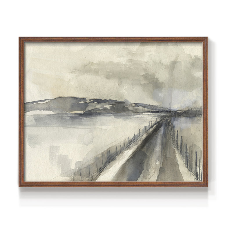Sentier de disparition II - reproduction encadrée - réarmable, H 11 po x l 14 po, Noyer
