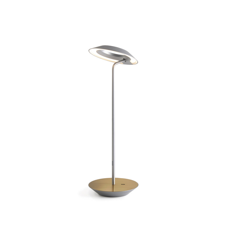 Royyo Metal USB Desk Lamp, Chrome/White Oak