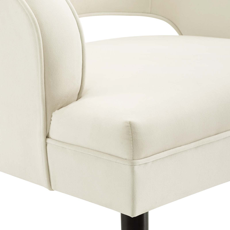 Carson Carrington Taktsberget Velvet Armchair by Modway, Ivory