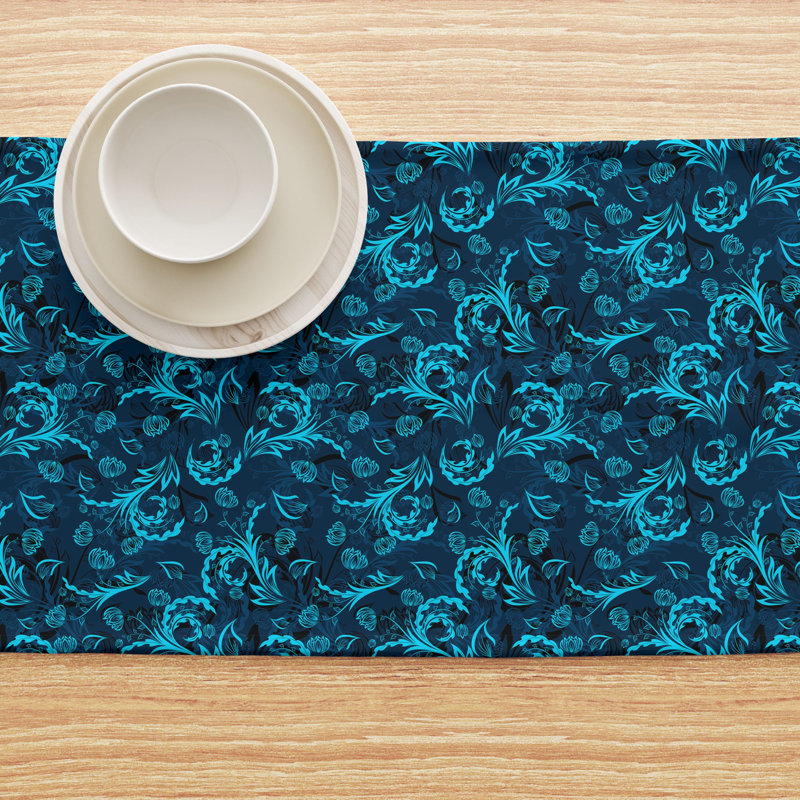 Table Runner, 100% Cotton, Floral 163, 72" x 16"