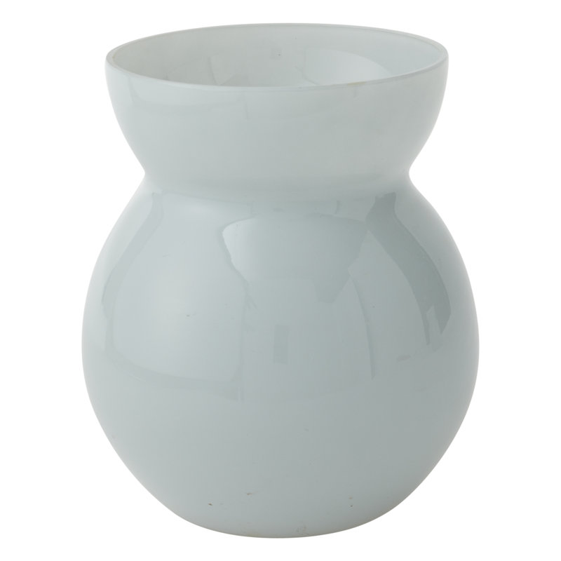 Dewey Handmade Glass Table Vase, 8" H x 6.75" W x 6.75" D, Light Blue