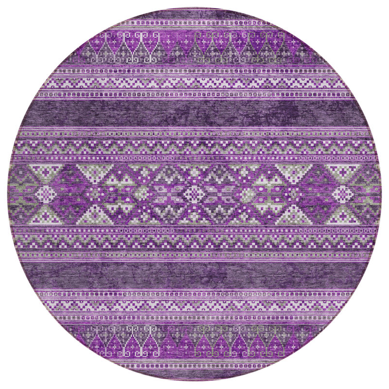 Tapis rond lavable intérieur / extérieur 8 pi Southwestern