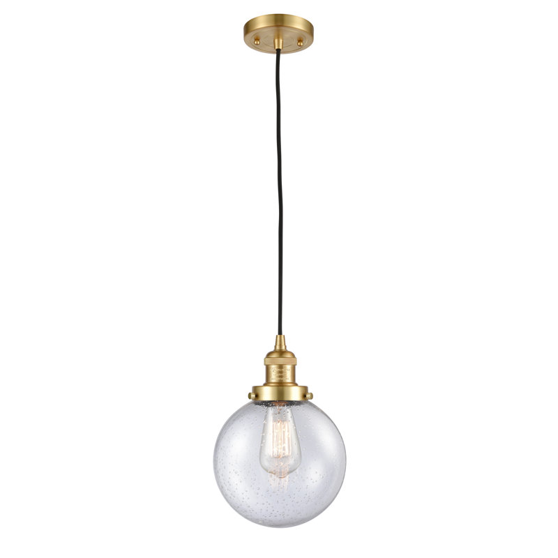 Luminaire suspendu sphère 1 lumière Clementina, Ampoule non incluse, Grainé, Or satiné