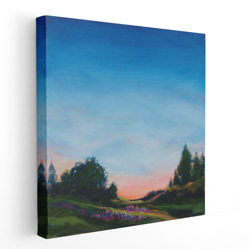 Lupin Evening - reproduction d'art sur toile, H 40 po x l 40 po