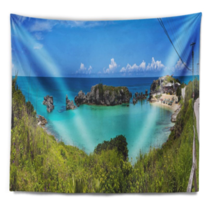 Tapisserie panorama en polyester de tabac avec accessoires suspendus inclus, H 32 po x l 39 po