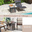 Square Metal Outdoor Side Table With Umbrella Hole , 55cm W 55cm D