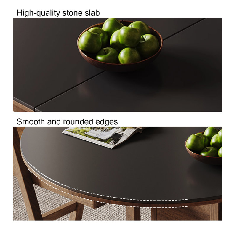 Bayou Breeze 47.24" Foldable Black Oval Dining Table